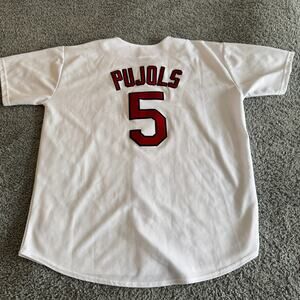 Albert Pujols Vintage Majestic MLB St Louis Cardinals White Jersey #5 Men's XXL